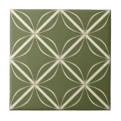 Moderne 2-Farben-Geometrie-Muster #27 Olivgrün ID1 Fliese (Vorderseite)