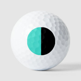 Moderne 2 Farben | Türkisblau und schwarz Golfball