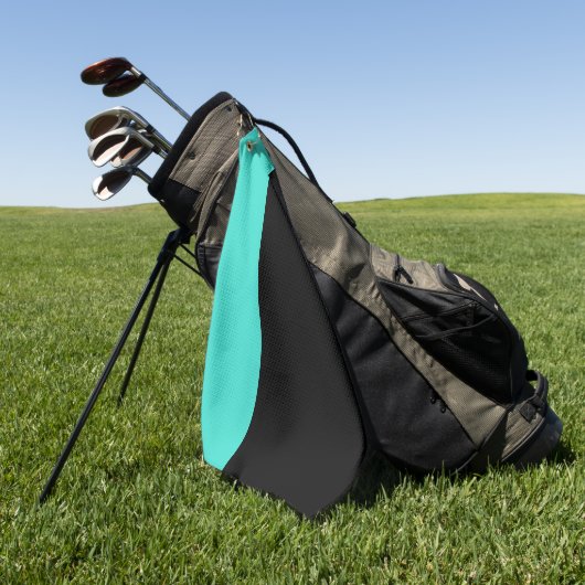 Moderne 2 Farben | Türkisblau und schwarz Golfhandtuch (Gras)