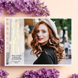 Moderne 2-Foto-Abschluss-Echtfolienankündigung Folieneinladung