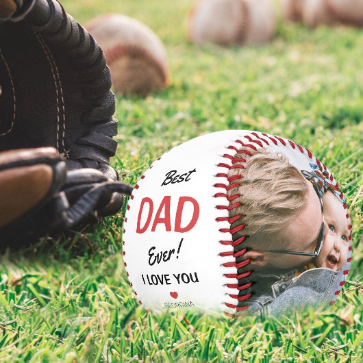 Moderne 2-Foto-Collage Bester Vater überhaupt! Baseball