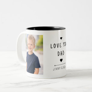 Moderne 2-Foto-Collage Lieber Vater Zweifarbige Tasse