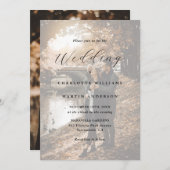 Moderne 2-Foto-Elegante Script-Hochzeit Einladung (Vorne/Hinten)