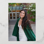 Moderne 2 Foto Fade Graduation Party Folieneinladung (Rückseite)