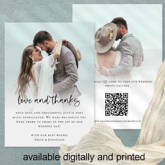 Moderne 2-Foto-Fett-Liebe für QR-Code dank Karte