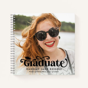Moderne 2-Foto-Graduate-Meldung und -Signierung Notizblock