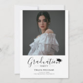 Moderne 2-Foto-Graduierungsparty Einladung (Vorderseite)