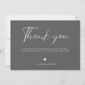 Moderne 2-Foto Hochzeit Dankeschön Karte (Rückseite)