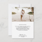 Moderne 2-Foto Hochzeit Dankeskarte (Rückseite)