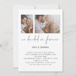 Moderne 2 Foto QR Code Romantische Hochzeit Einladung