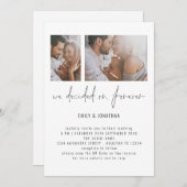 Moderne 2 Foto QR Code Romantische Hochzeit Einladung (Vorne/Hinten)