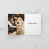 Moderne 2-Foto-Schrift dankbar für Hochzeit Dankeskarte (Innenseite)