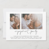Moderne 2-Foto-Script-Engagement-Partei Einladung (Vorderseite)