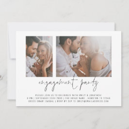 Moderne 2-Foto-Script-Engagement-Partei Einladung