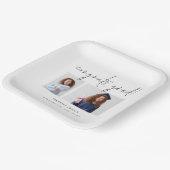 Moderne 2-Foto Script Glückwunsch Graduation Party Pappteller (Gewinkelt)