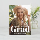 Moderne 2-Foto-VIRTUAL Graduation Party Einladung (Stehend Vorderseite)