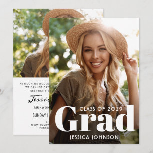 Moderne 2-Foto-VIRTUAL Graduation Party Einladung