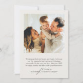 Moderne 2-Foto-Weihnachten froh Feiertagskarte (Rückseite)