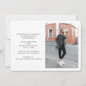 Moderne 2 Fotos Abschluss 2025 Ankündigung (Rückseite)