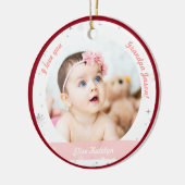 Moderne 2 Fotos Baby Girl First Christmas Opa Keramik Ornament (Links)
