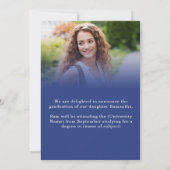 Moderne 2 Fotos Blue Gold 2025 Abschluss Ankündigung (Rückseite)