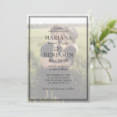 Moderne 2 Fotos Einladung Hochzeit (Stehend Vorderseite)