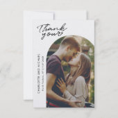 Moderne 2 Fotos Elegante Architektur Hochzeits-Dan Dankeskarte (Vorderseite)