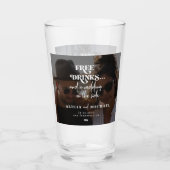 Moderne 2 Fotos kostenlose Getränke Hochzeit spare Glas (Vorderseite)
