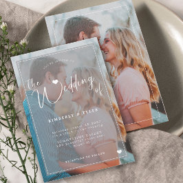 Moderne 2-Fotos mit weißem Overlay Einladung