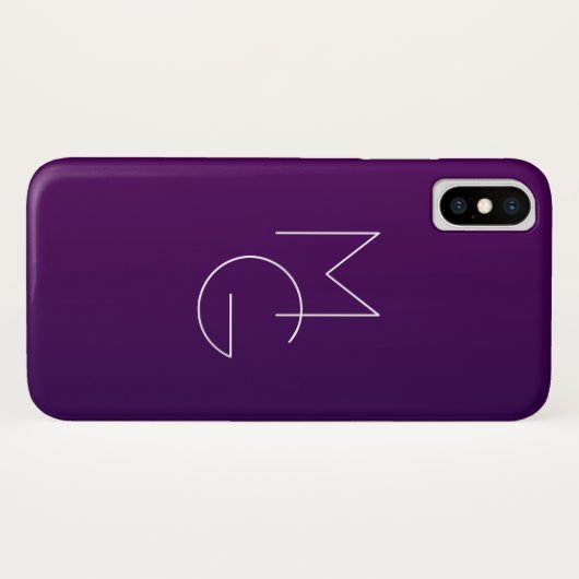 Moderne 2 Initialen | Deep Lila Subtle Ombre Case-Mate iPhone Hülle (Rückseite (Horizontal))