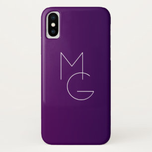 Moderne 2 Initialen Deep Lila Subtle Ombre Case-Mate iPhone Hülle