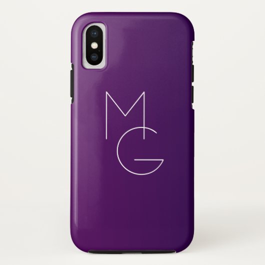 Moderne 2 Initialen | Deep Lila Subtle Ombre Case-Mate iPhone Hülle (Rückseite)