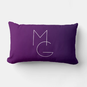 Moderne 2 Initialen Deep Lila Subtle Ombre Lendenkissen
