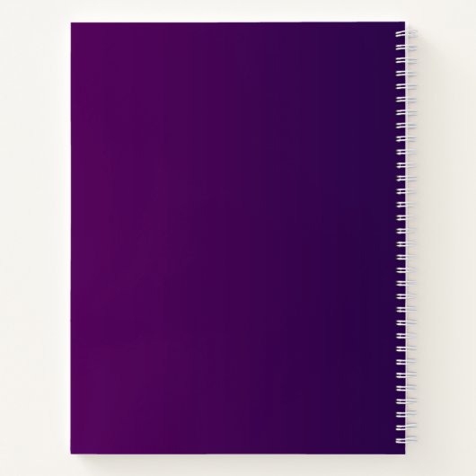 Moderne 2 Initialen | Deep Lila Subtle Ombre Notizblock (Rückseite)