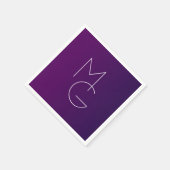 Moderne 2 Initialen | Deep Lila Subtle Ombre Serviette (Ecke)