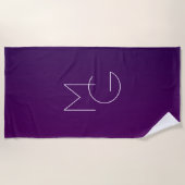 Moderne 2 Initialen | Deep Purple Subtle Ombre Strandtuch (Vorderseite)
