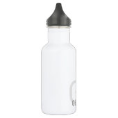 Moderne 2 Initialen + Name Klein Grau und Weiß Edelstahlflasche (Links)