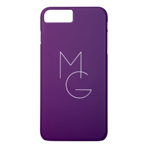 Moderne 2 Initialen Tief violetter subtiler Ombr Case-Mate iPhone Hülle