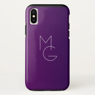 Moderne 2 Initialen Tiefes Lila Subtiles Ombre Case-Mate iPhone Hülle