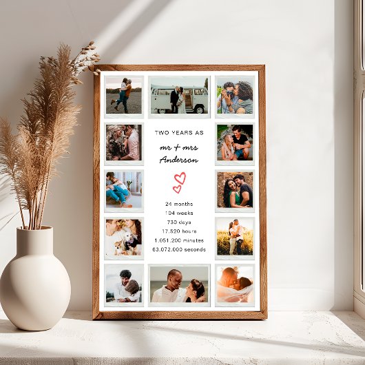 Moderne 2. Jubiläumsfotografie Poster