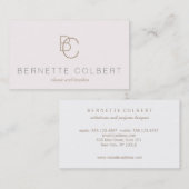 Moderne 2 Monogramm glänzend rosa Schönheit Visitenkarte (Vorne/Hinten)