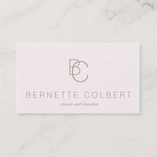 Moderne 2 Monogramm glänzend rosa Schönheit Visitenkarte (Vorderseite)