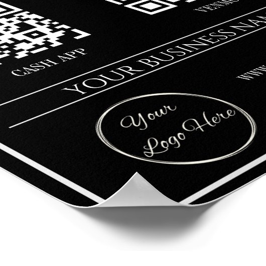 moderne 2-QR-Code-Unternehmensscan zur Zahlung Poster (Ecke)
