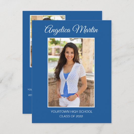 Moderne 2-seitige blaue Abschluss 3 Foto Class 202 (Vorne/Hinten)