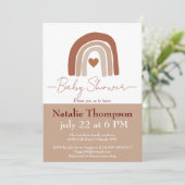 Moderne 2-Töne Regenbogen Babydusche Einladung (Stehend Vorderseite)