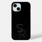 Moderne 2 überlappende Initialen | Grautöne auf Sc Case-Mate iPhone Hülle (Rückseite)