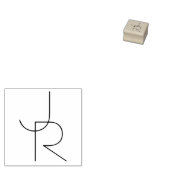 Moderne 2 überlappende Initialen Gummistempel (Stempel)