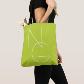 Moderne 2 überlappende Initialen | Limettengrün Tasche (Von Nahem)