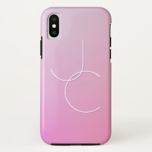 Moderne 2 überlappende Initialen Rosa Ombre Case-Mate iPhone Hülle
