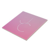 Moderne 2 überlappende Initialen | Rosa Ombre Fliese (Seite)
